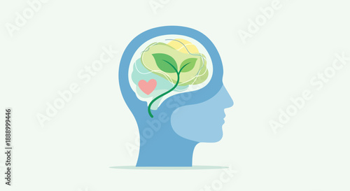 Conceptual illustration of mental growth and emotional well-being.