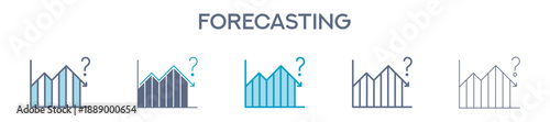 Forecasting Element For Design Graphic - Multi Styles. Vector Illustration Of Two Colored And Black. Multiple Icons Designs Can Be Used For Mobile, Ui, Web 
