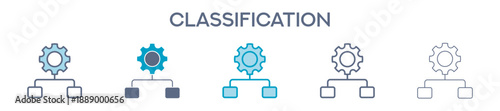 Classification Element For Design Graphic - Multi Styles. Vector Illustration Of Two Colored And Black. Multiple Icons Designs Can Be Used For Mobile, Ui, Web 