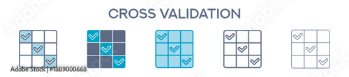 Cross Validation Element For Design Graphic - Multi Styles. Vector Illustration Of Two Colored And Black. Multiple Icons Designs Can Be Used For Mobile, Ui, Web 