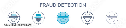 Fraud Detection Element For Design Graphic - Multi Styles. Vector Illustration Of Two Colored And Black. Multiple Icons Designs Can Be Used For Mobile, Ui, Web 
