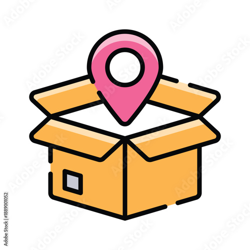 Take a look at this amazing flat outline icon of package location