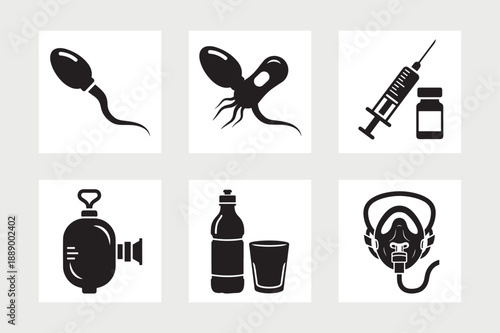     Medical and health care icons collection vector illustration.
