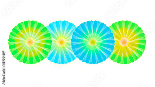 Colorful Paper Fan Rosette Border Decoration