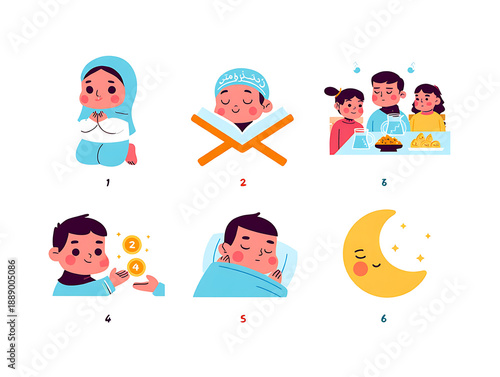 Wallpaper Mural Cute Ramadan Activity Sticker Set Torontodigital.ca