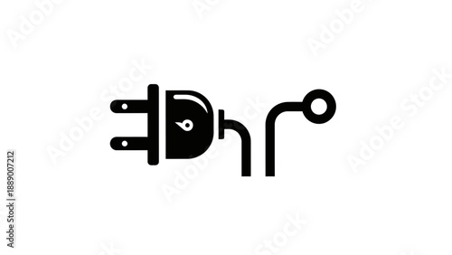 Electrical plug silhouette icon disconnected from power source representing disconnection electrical failure maintenance or repair simple vector design illustration