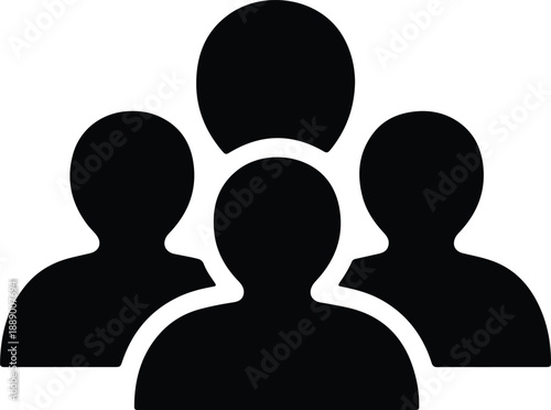 Isolated group of four people silhouettes communicating together illustration vector