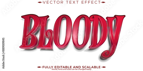Bloody text effect, editable horror and scary text style