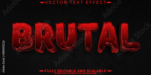 Halloween monster text effect, editable horror and scary text style