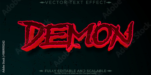 Halloween monster text effect, editable horror and scary text style