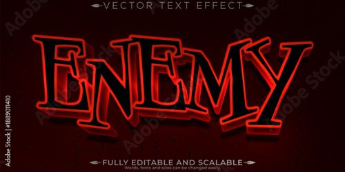 Horror movie text effect, editable vintage and scary text style