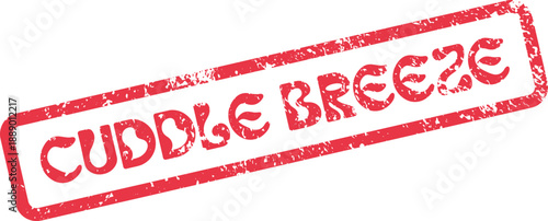 Cuddle Breeze Red Stamp Impression Representing Gentle Comfort and Soothing Sensations