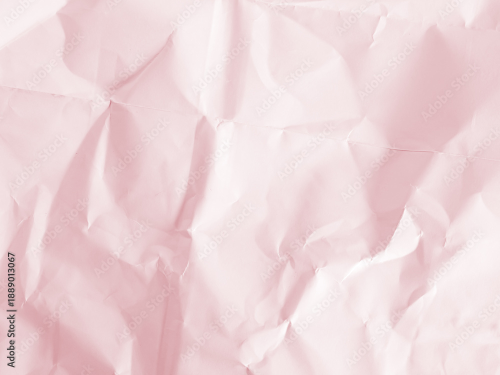 Fototapeta premium Pink background crumpled paper wrapping gradation begie rose flower color texture vintage canvas, seamless pattern minimalism cardboard.