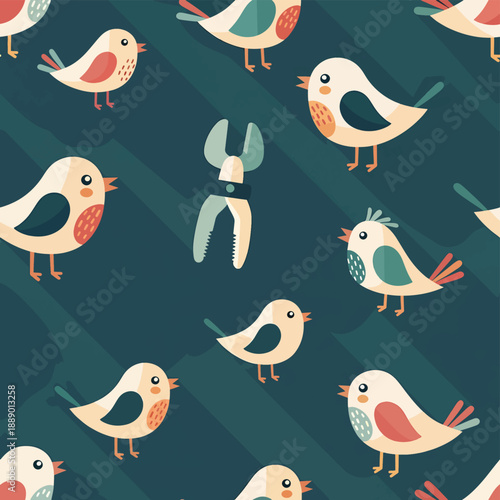Bird Pattern With Clothes Pin