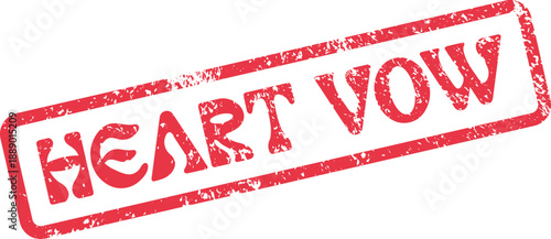 Grungy Red Ink Stamp with HEART VOW Text Symbolizing Commitment and Promise