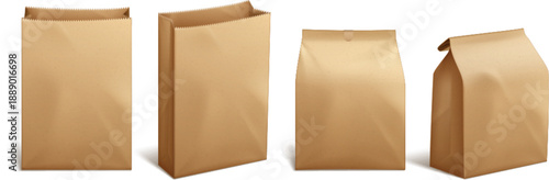 Blank zipper bag packaging isolated realistic product presentation vector