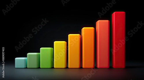 Free Download Colorful bar graph on a black background representing growth and progress in business or finance concepts with vibrant, eye-catching design elements - GFXLoad