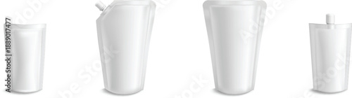 Empty refill pouch container isolated modern cosmetic packaging design vector