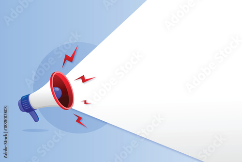 Hand holding loudspeaker megaphone isolated announcement illustration vector