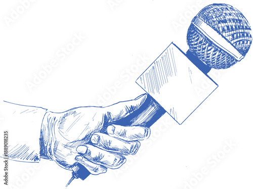 Press event podium microphones isolated realistic broadcasting media illustration vector