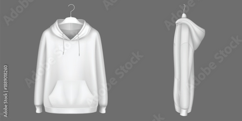 Professional hoodie mockup isolated clothing marketing presentation design template vector