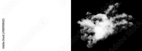 Photography Explosive puff of cloud smoke isolated on transparent background with alpha chan