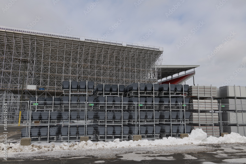 Fototapeta premium expansion of BMO Field in preparation of World Cup tournament at Exhibition Place, Toronto