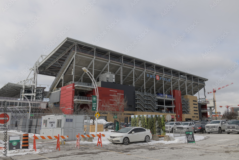Fototapeta premium expansion of BMO Field in preparation of World Cup tournament at Exhibition Place, Toronto