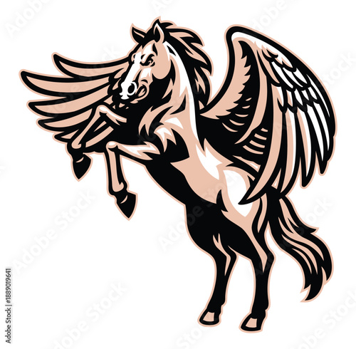 Pegasus: A majestic illustration of the mythical Pegasus, a symbol of freedom, imagination, and artistic expression, with its powerful wings outstretched.