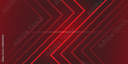 Technology red arrow glowing on dark red background. Hi speed communication concept. Vector illustration