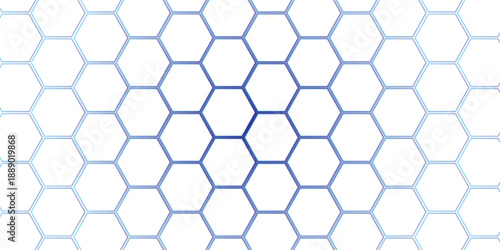 White 3d hexagonal technology vector abstract background. Blue bright energy flashes under hexagon in modern technology futuristic background vector illustration. White honeycomb texture grid.