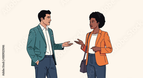 Diverse Business People in Business Attire Having a Professional Discussion and Meeting