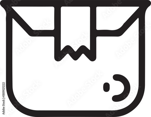 Friendly delivered email envelope icon, Minimal black outline icon of an envelope with a smiling face, symbolizing successful email delivery, positive message status, or friendly communication.

