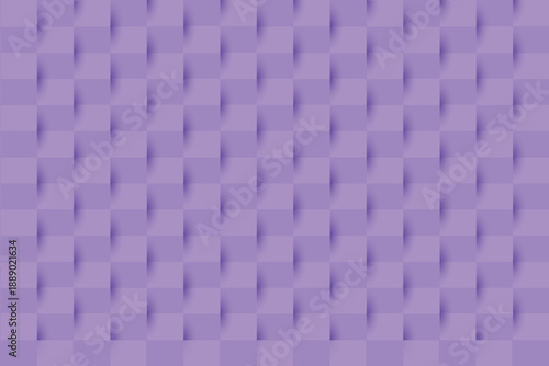 Abstract purple geometric background with 3d paper cut squares pattern and subtle shadows