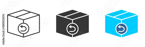Return / refund icon set multiple style collection	
