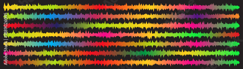 Colorful Sound Wave Pattern – Abstract Gradient Vector Equalizer on Black Background