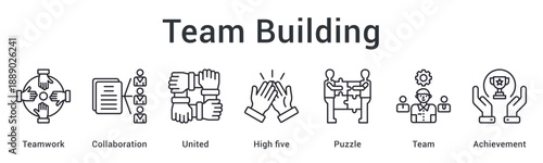 Team Building banner illustrating collaboration trust communication and teamwork development in professional environments