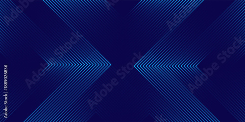 abstract blue background with glowing arrow lines. Modern shiny blue geometric lines design. Technology futuristic concept. Horizontal banner template