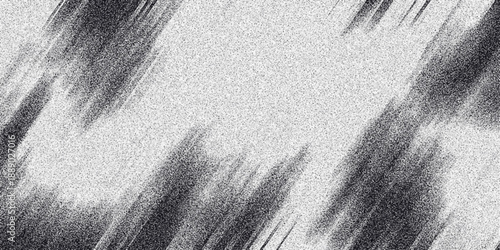 Abstract grayscale background with energetic diagonal streaks and a fine grainy texture, offering a visually textured and dynamic abstract design element for creative use