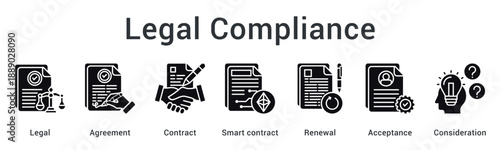 Legal Compliance banner representing law adherence regulatory standards and organizational accountability