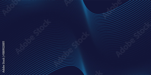 Flowing dots particles wave pattern in blue green colors. Vector curve light line. Abstract background banner design for music, Ai technology, neural network concept
