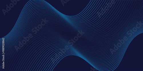 Flowing dots particles wave pattern in blue green colors. Vector curve light line. Abstract background banner design for music, Ai technology, neural network concept