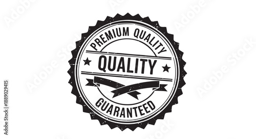 Guaranteed Premium Quality Seal Badge With Gear Design Isolated