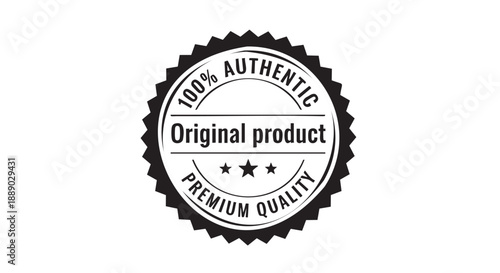 Guaranteed authentic premium quality product seal with stars design