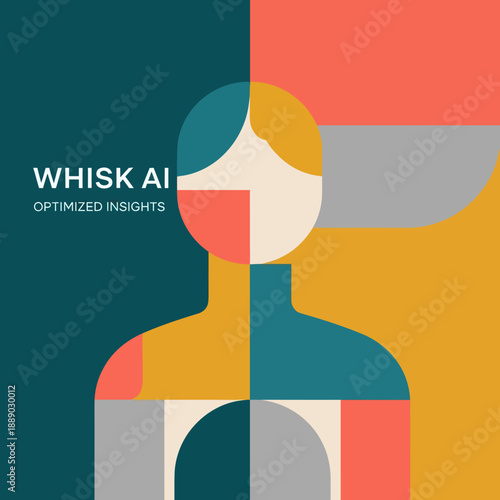 Geometric Human Figure Abstract Art Illustration.