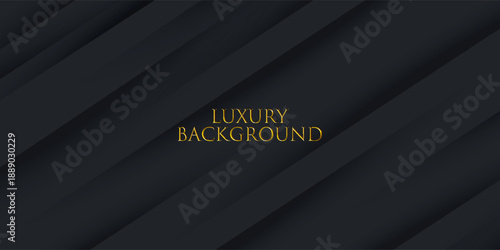 Luxury abstract background with golden lines on dark, modern black backdrop concept 3d style.