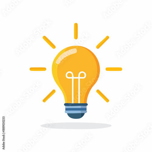An illuminated lightbulb with glowing filaments and rays emanating from it, symbolizing creativity and idea generation in a graphic illustration.