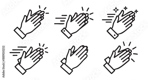 Hand drawn vector illustrations of open palms with lightning symbols