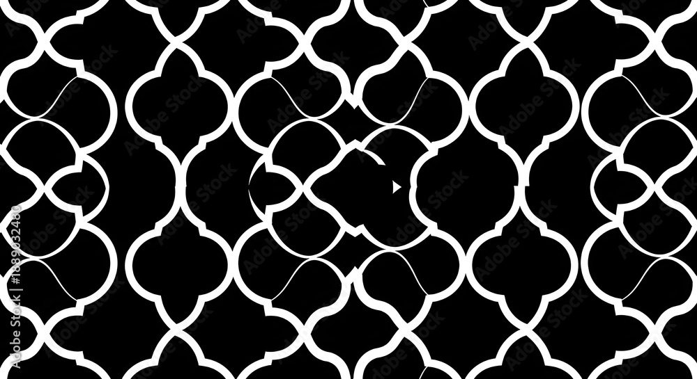 Fototapeta premium Elegant Moroccan Trellis Quatrefoil Geometric Seamless Pattern