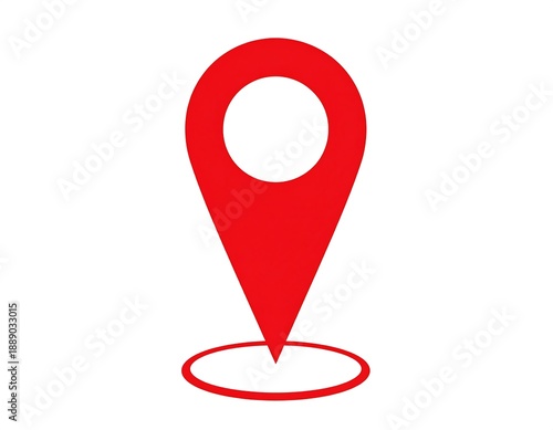Free Download A simple, bright red location marker icon, depicting a map pin. It stands upright against a plain white background - GFXLoad